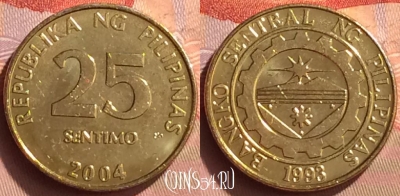 Филиппины 25 сентимо 2004 года, KM# 271a, 088o-131