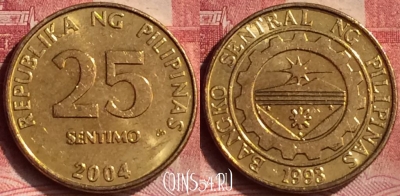 Филиппины 25 сентимо 2004 года, KM# 271a, 111m-061