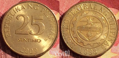 Филиппины 25 сентимо 2009 года, KM# 271a, 262i-010