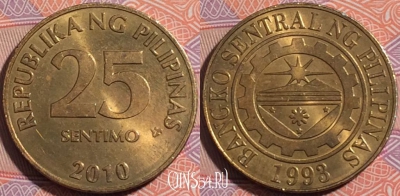 Филиппины 25 сентимо 2010 года, KM# 271a, a076-026