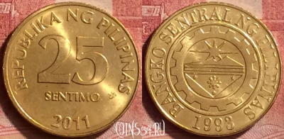 Филиппины 25 сентимо 2011 года, KM# 271a, 051l-113