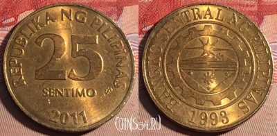 Филиппины 25 сентимо 2011 года, KM# 271a, 208a-044