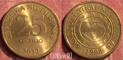 Филиппины 25 сентимо 2012 года, KM# 271a, 409-126