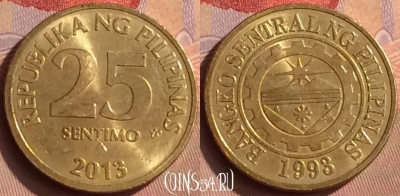 Филиппины 25 сентимо 2013 года, KM# 271a, 450-101