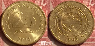 Филиппины 25 сентимо 2014 года, KM# 271a, 055n-042