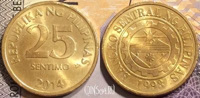 Филиппины 25 сентимо 2014 года, KM# 271a, 144-065