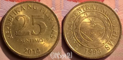 Филиппины 25 сентимо 2014 года, KM# 271a, 418-118