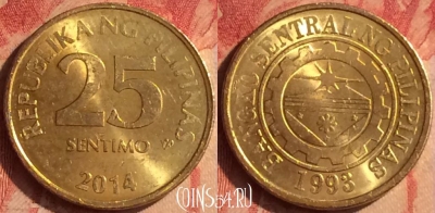 Филиппины 25 сентимо 2014 года, KM# 271a, 437-027