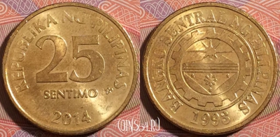 Филиппины 25 сентимо 2014 года, KM# 271a,