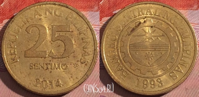 Филиппины 25 сентимо 2014 года, KM# 271a, a117-017