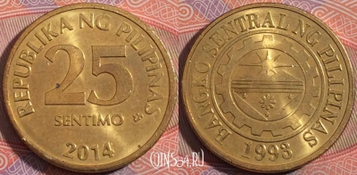 Филиппины 25 сентимо 2014 года, KM# 271a, a135-096