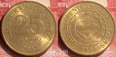 Филиппины 25 сентимо 2017 года, KM# 271a, 167m-062
