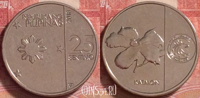 Филиппины 25 сентимо 2018 года, KM# 299, UNC, 267j-008