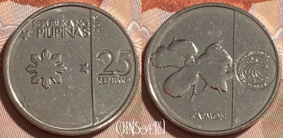 Филиппины 25 сентимо 2019 года, KM# 299, 224r-086