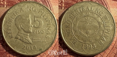 Филиппины 5 писо 2014 года, KM# 272, 357s-129