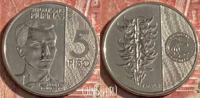 Филиппины 5 писо 2019 года, KM# 302, 271r-086