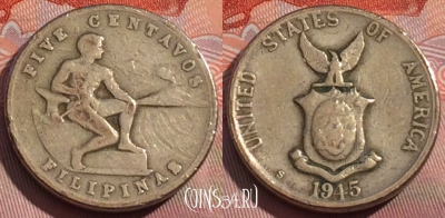 Филиппины 5 сентаво 1945 года, KM# 180а, 259a-021