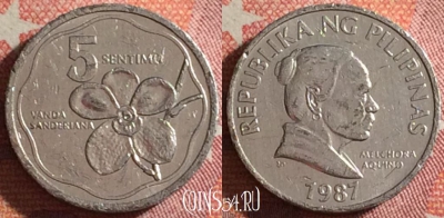 Филиппины 5 сентимо 1987 года, KM# 239, 353-062