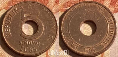 Филиппины 5 сентимо 2005 года, KM# 268, 157r-015