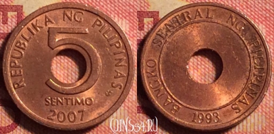 Филиппины 5 сентимо 2007 года, KM# 268, 160j-067