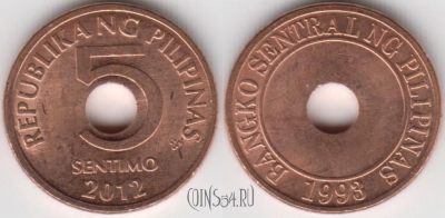 Филиппины 5 сентимо 2012 года, KM 268, 126-034