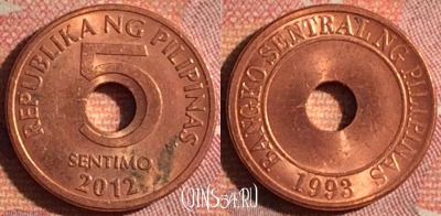 Филиппины 5 сентимо 2012 года, KM# 268, 167i-084