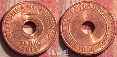 Филиппины 5 сентимо 2013 года, KM# 268, 201j-080
