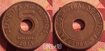 Филиппины 5 сентимо 2014 года, KM# 268, 203i-032