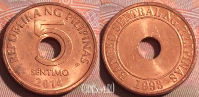 Филиппины 5 сентимо 2014 года, KM# 268, 254a-063