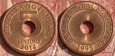 Филиппины 5 сентимо 2014 года, KM# 268, 334r-097