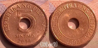 Филиппины 5 сентимо 2014 года, KM# 268, 418-090