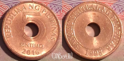 Филиппины 5 сентимо 2016 года, KM# 268, 211a-079