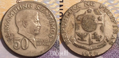 Филиппины 50 сентимо 1972 года, KM# 200, 193-066