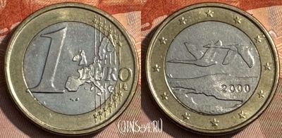Финляндия 1 евро 2000 года, KM# 104, 468s-687