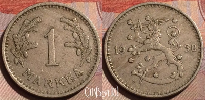 Финляндия 1 марка 1930 года, KM# 30, 185b-055