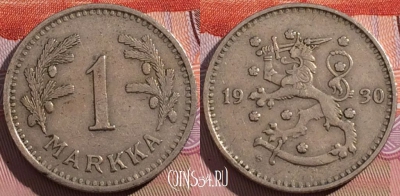 Финляндия 1 марка 1930 года, KM# 30, a148-111