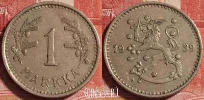 Финляндия 1 марка 1939 года, KM# 30, b067-045