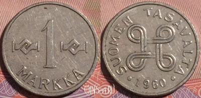 Финляндия 1 марка 1960 года, KM# 36a, a055-143