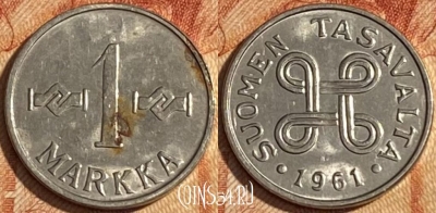Финляндия 1 марка 1961 года, KM# 36a, 462r-193