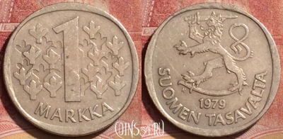 Финляндия 1 марка 1979 года, KM# 49a, 188l-021