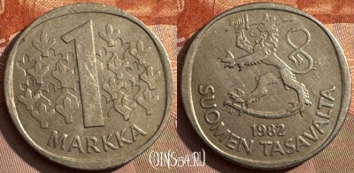 Финляндия 1 марка 1982 года, KM# 49a, s392s-098