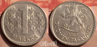Финляндия 1 марка 1983 года, KM# 49a, 424-101