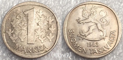 Финляндия 1 марка 1983 года, см. сост., 79-007b