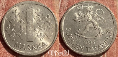 Финляндия 1 марка 1986 года, KM# 49a, 082r-005