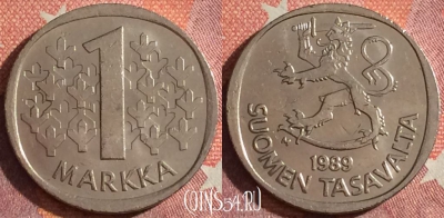 Финляндия 1 марка 1989 года, KM# 49a, 344-047