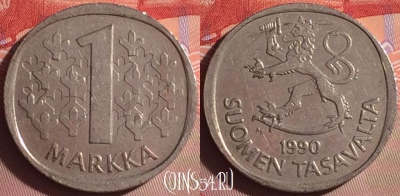 Финляндия 1 марка 1990 года, KM# 49a, 061j-144