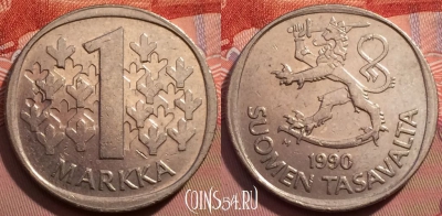 Финляндия 1 марка 1990 года, KM# 49a, 247-131