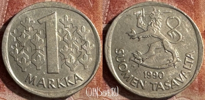 Финляндия 1 марка 1990 года, KM# 49a, s448s-116