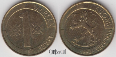 Финляндия 1 марка 1993 года, KM 76, 125-029