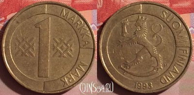 Финляндия 1 марка 1993 года, KM# 76, 058i-195